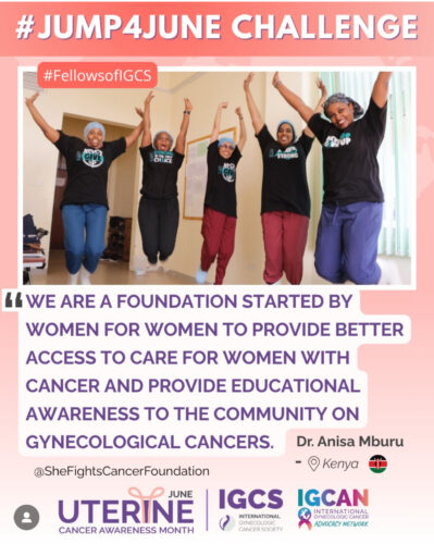 She Fights Cancer Foundation participates in the Jump 4 June challenge for uterine cancer awareness this June