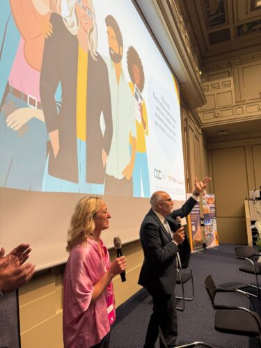 Jalid Sehouil at the launch of the German localization of Olivia patient suport platform for ovarian cancer patients and their loved ones.