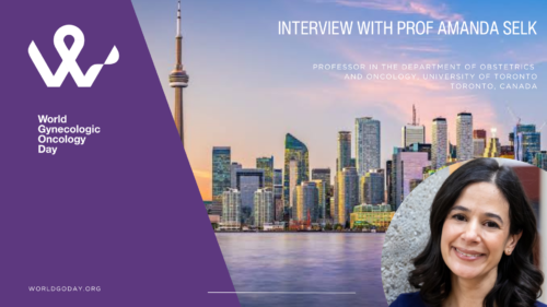 Image of AMANDA SELK on world gynecologic oncology day background